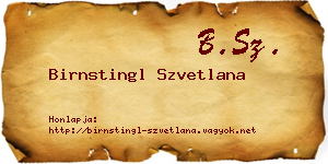 Birnstingl Szvetlana névjegykártya